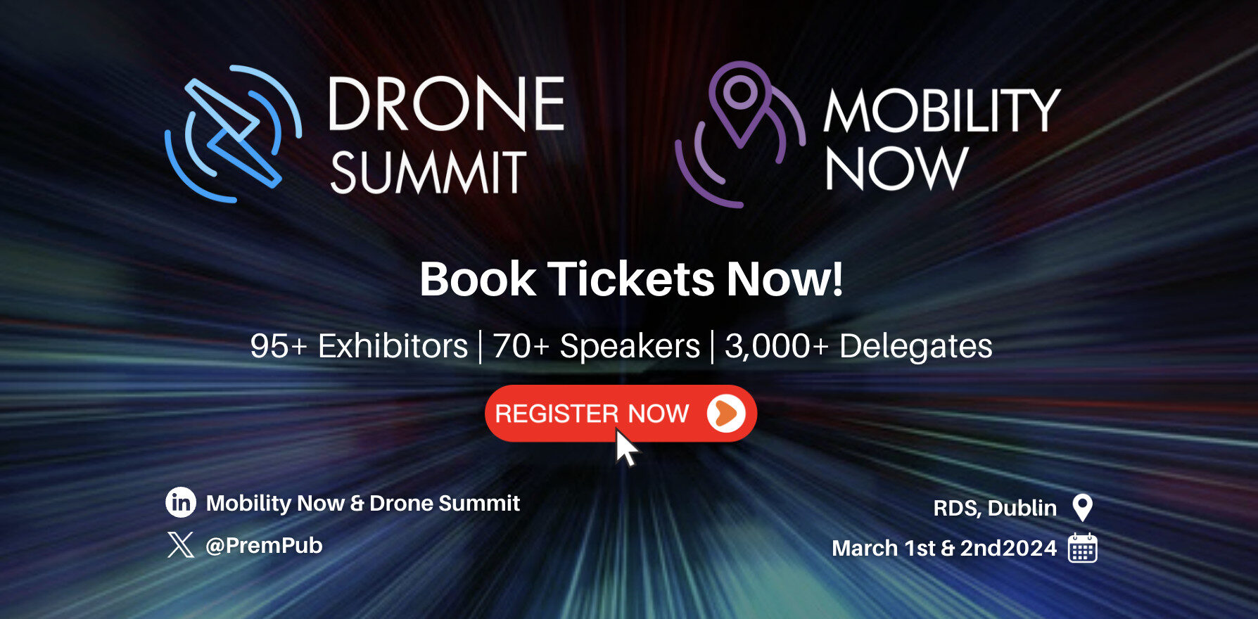 Drone Summit and Mobility Now Conference - 1st & 2nd March 2024 - RDS, Dublin