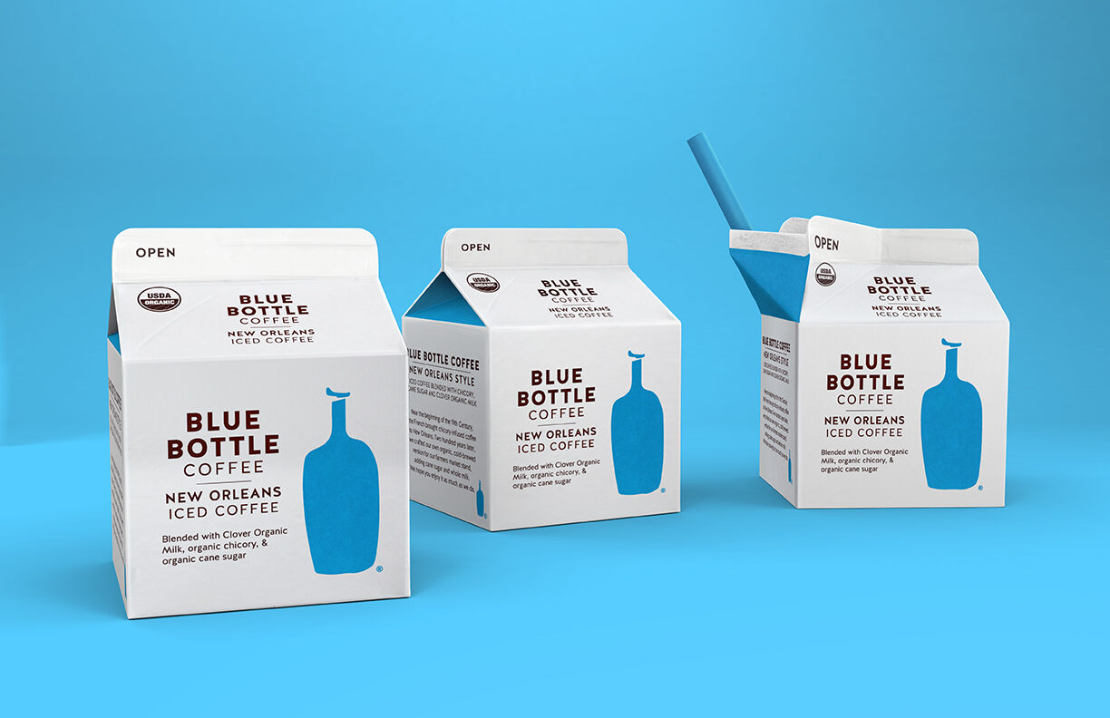 Pearlfisher helps Blue Bottle Coffee define their New Orleans Iced Coffee carton